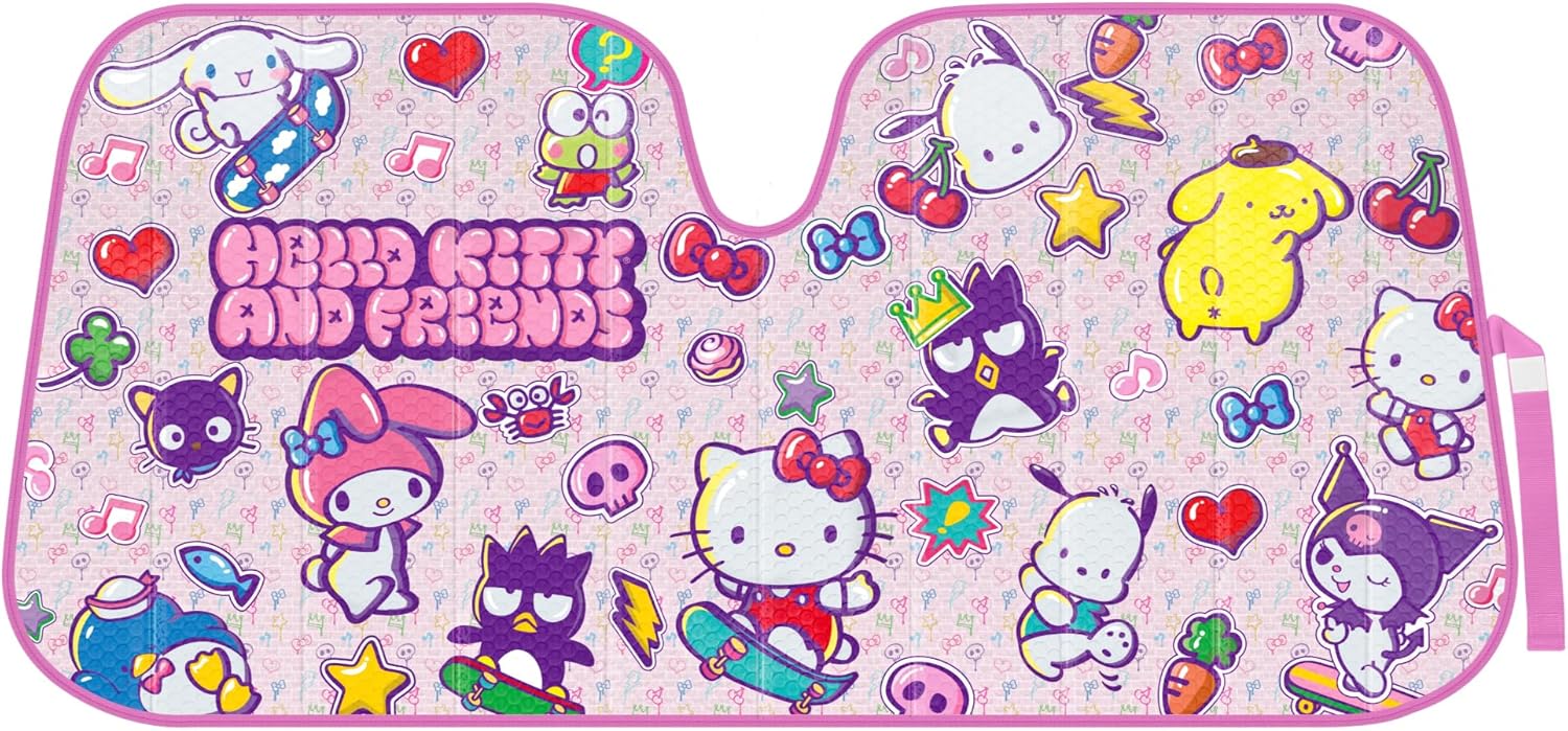 Hello Kitty and Friends Car Windshield Sun Shade for Most Vehicles