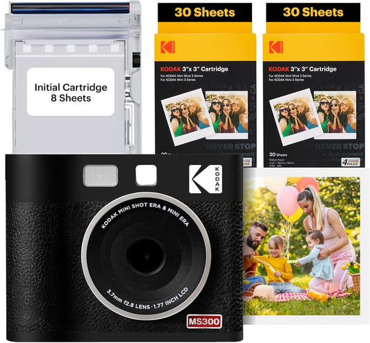 KODAK Mini Shot 3-in-1 Printer + Camera Bundle
