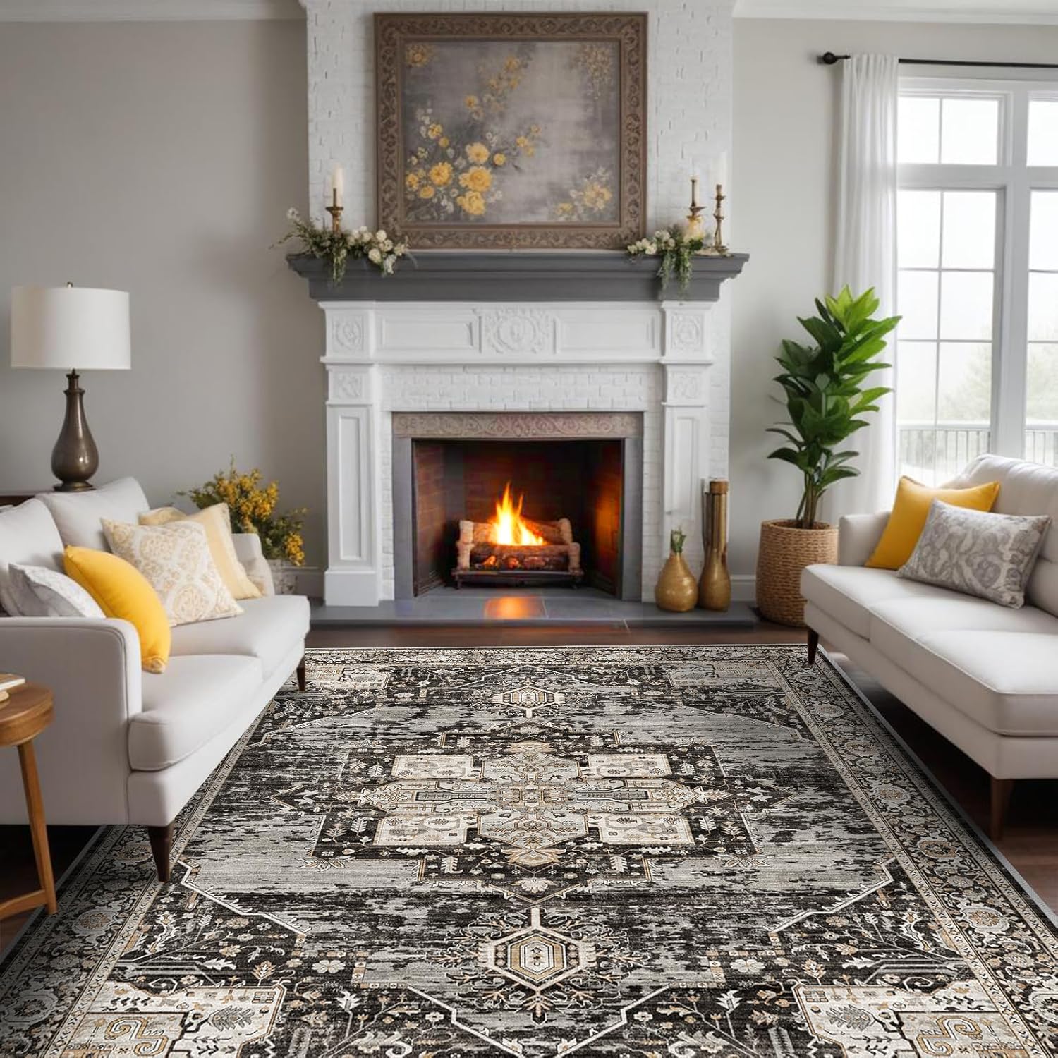RUUGME Washable 8x10 Area Rugs for Living Room and Bedroom