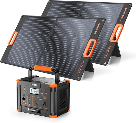1000W Portable Solar Generator Bundle
