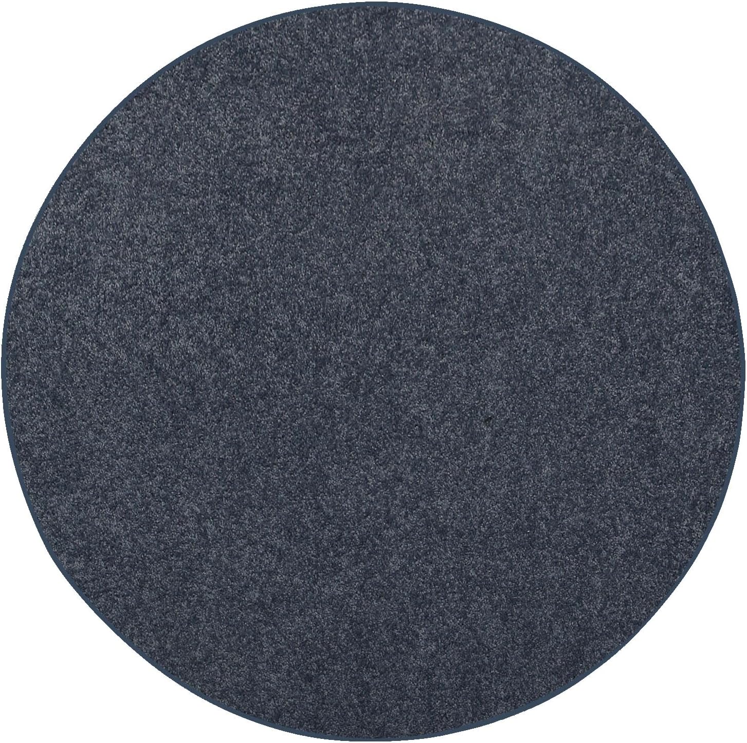 Pet Friendly Solid Color Area Rugs in Petrol Blue for Home