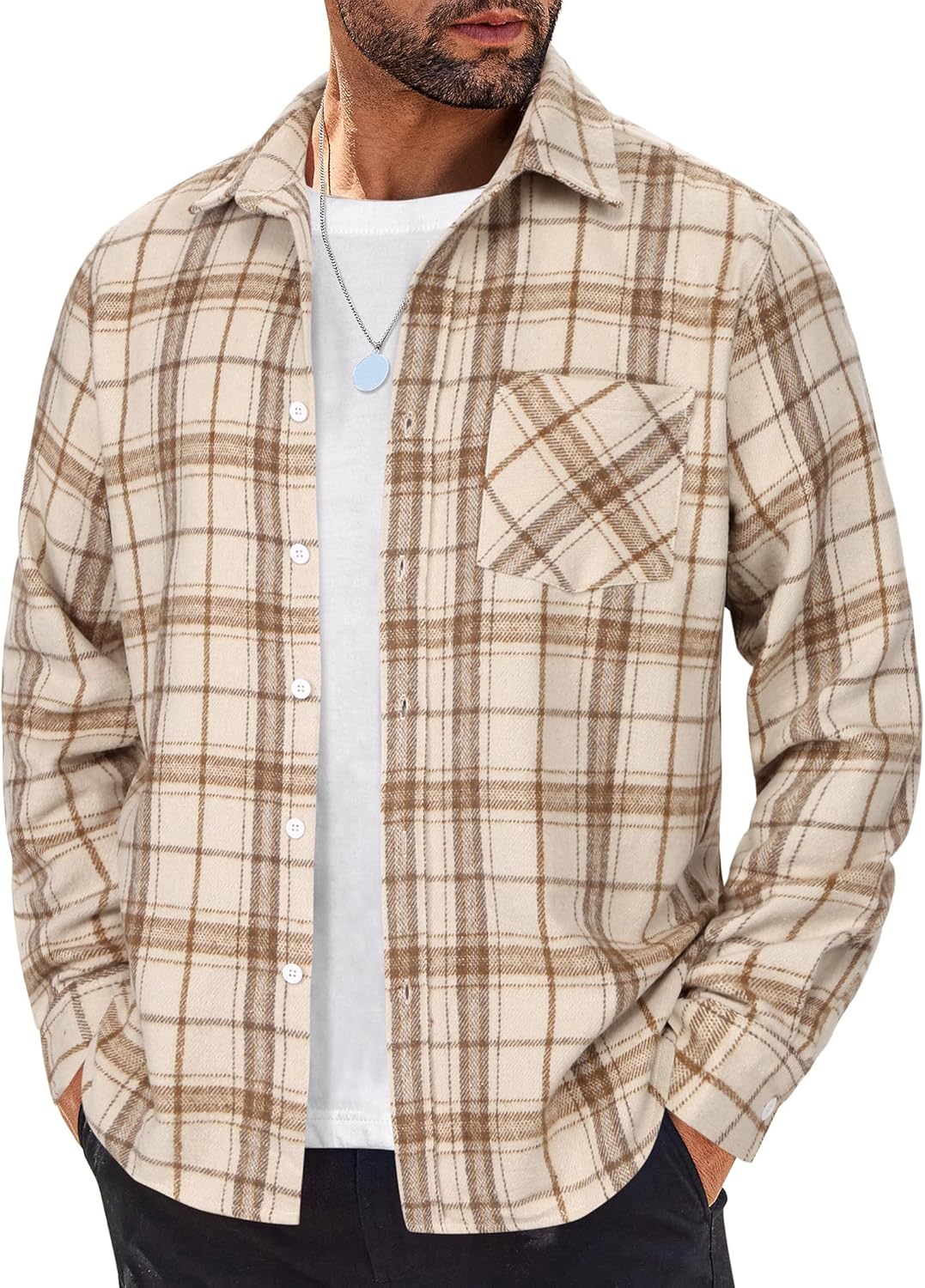 Stylish COOFANDY Mens Flannel Shirt for Casual Wear and Layering