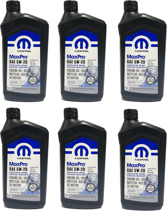 Mopar MaxPro 5W20 SAE Motor Oil for Jeep Dodge Chrysler Ram