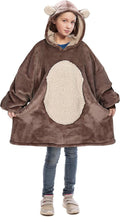 Catalonia Blanket Hoodie for Kids Oversized Sherpa Pullover - Cozy