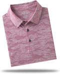 M MAELREG Golf Shirts for Men Heather Jacquard - Performance Polo