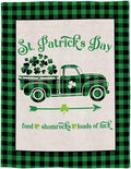 Green Black 60x80 St. Patrick's Day Throw Blanket - Farm Truck Plaid