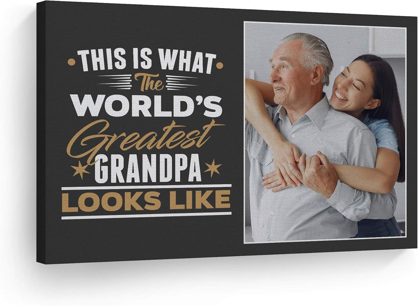 Custom Photo Print Canvas with Grandpa Quote for Grandfathers