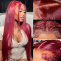 ULRICA Burgundy Lace Front Wig 13x4 22in 180% Density - Elegant