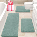 Extra Eggshell Blue Bathroom Rug Set 3 Piece - Ultra Soft Chenille