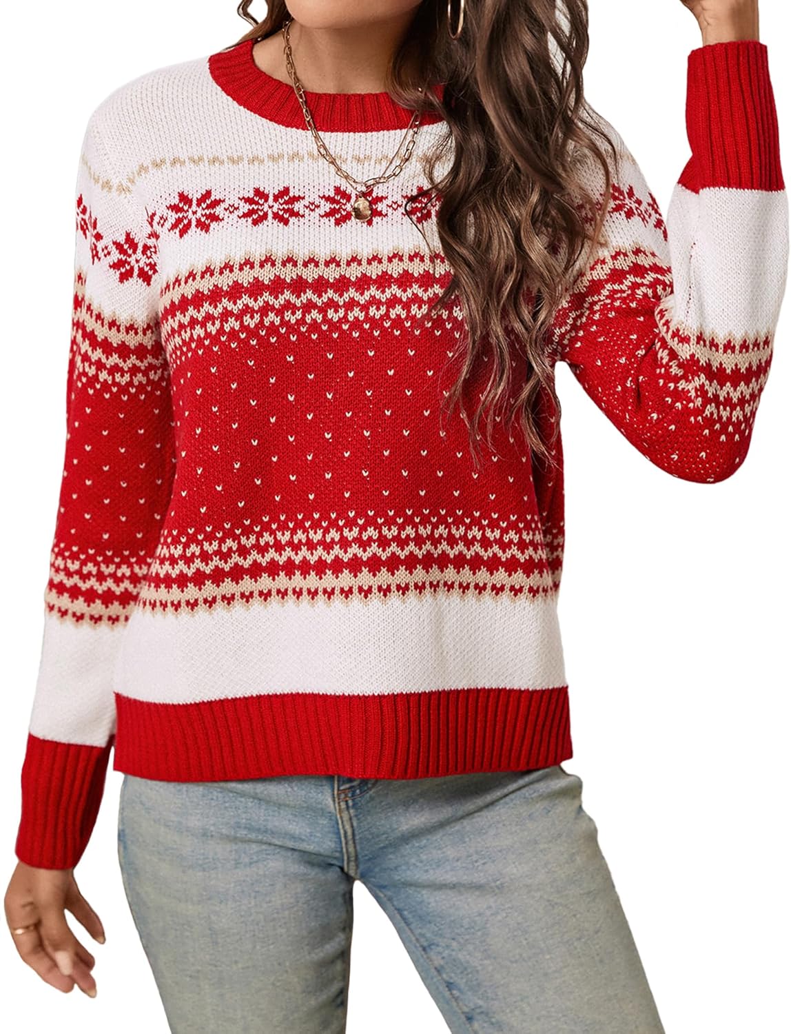 Libsorge Oversized Snow Pullover Top