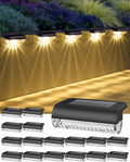 Herzila 16 Pack Solar Deck Lights Outdoor for Safety & Style