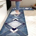 Blue Kitchen Rugs Mats Set of 2 for Comfort and Style