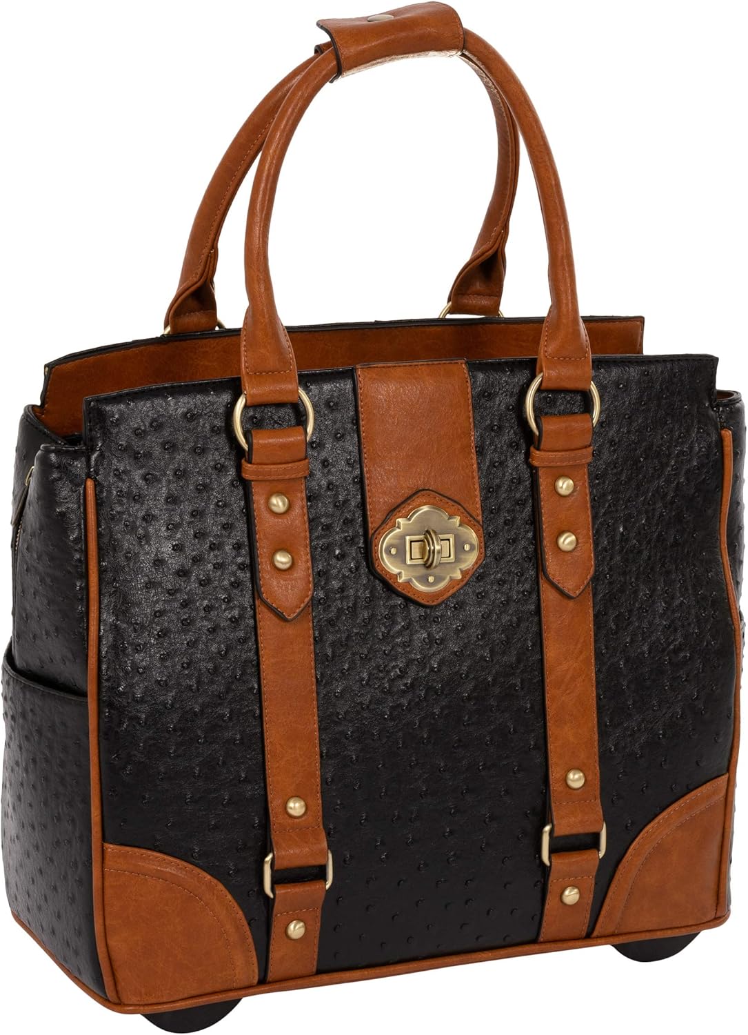 JKM Computer iPad Laptop Tablet Rolling Tote Bag for Travel