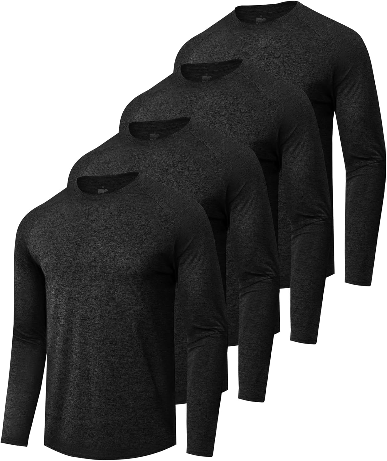 4 Pack Long Sleeve Shirts for Men - Quick Dry Athletic Wear