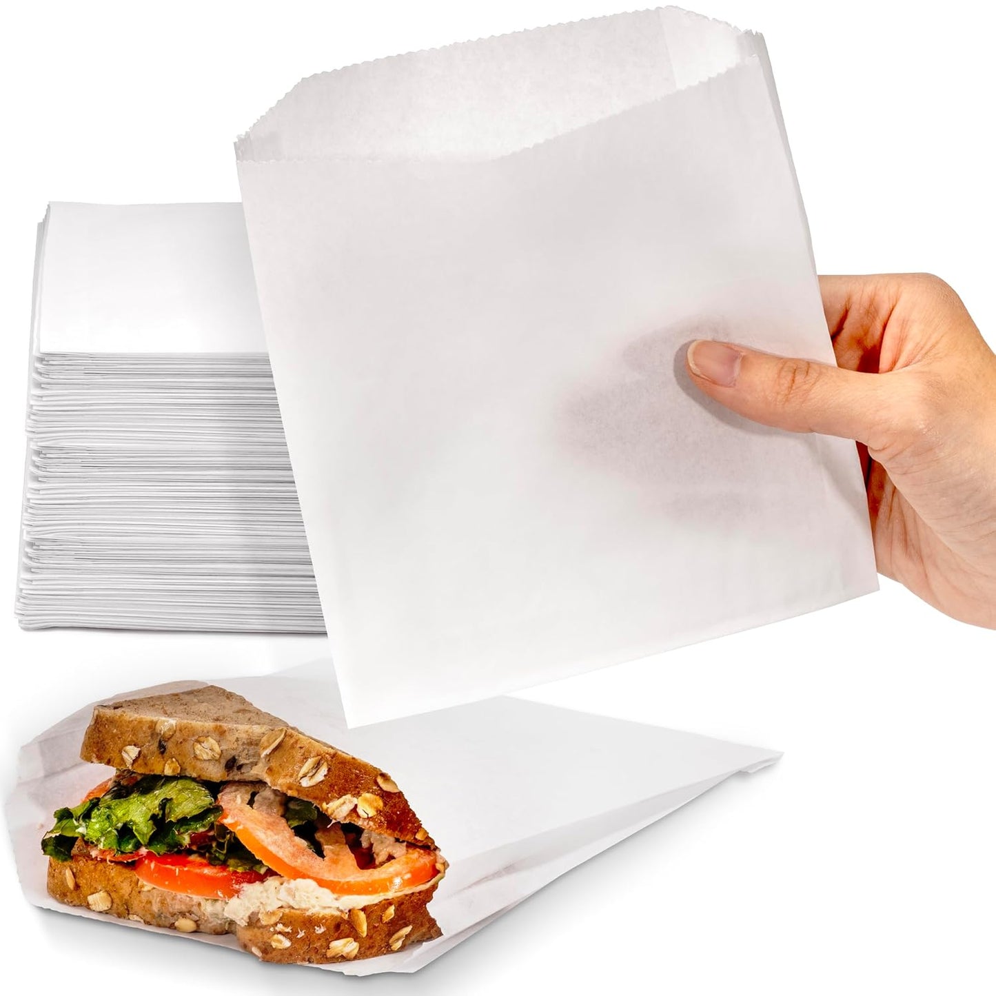 Fit Meal Prep 1000 Pack Paper Sandwich Bags for Food Packaging
