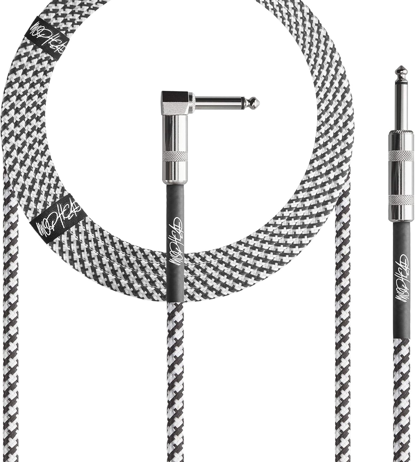 Pro Grade 15ft Guitar Cable - Double Insulated Tweed Braided for High Performance