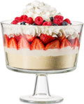 Godinger Trifle Bowl - Elegant Italian Made Crystal Glass Stand
