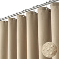 108x72 Beige Waffle Shower Curtain Extra Wide - Weighted Hotel Style