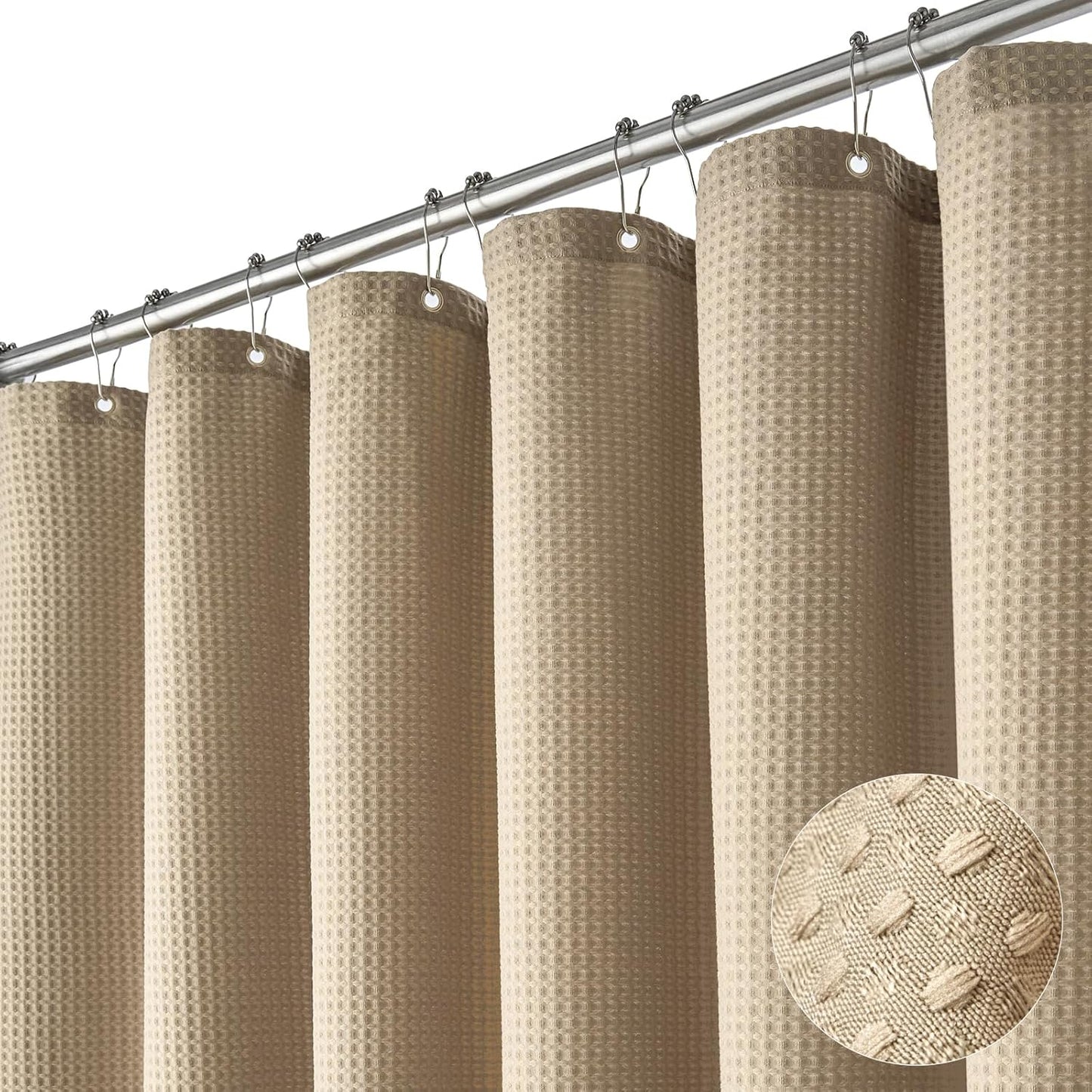 Dynamene Extra Wide Shower Curtain - 108 Inch Waffle Weave