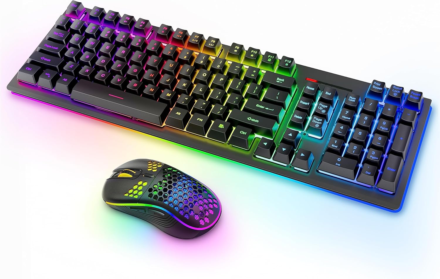 MOOJAY Wireless Keyboard and Mouse RGB Backlit Combo for Gaming