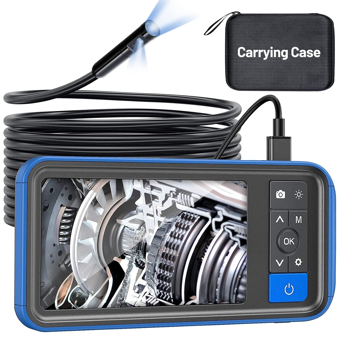 Dual Lens Endoscope Camera with Light for Home Inspection