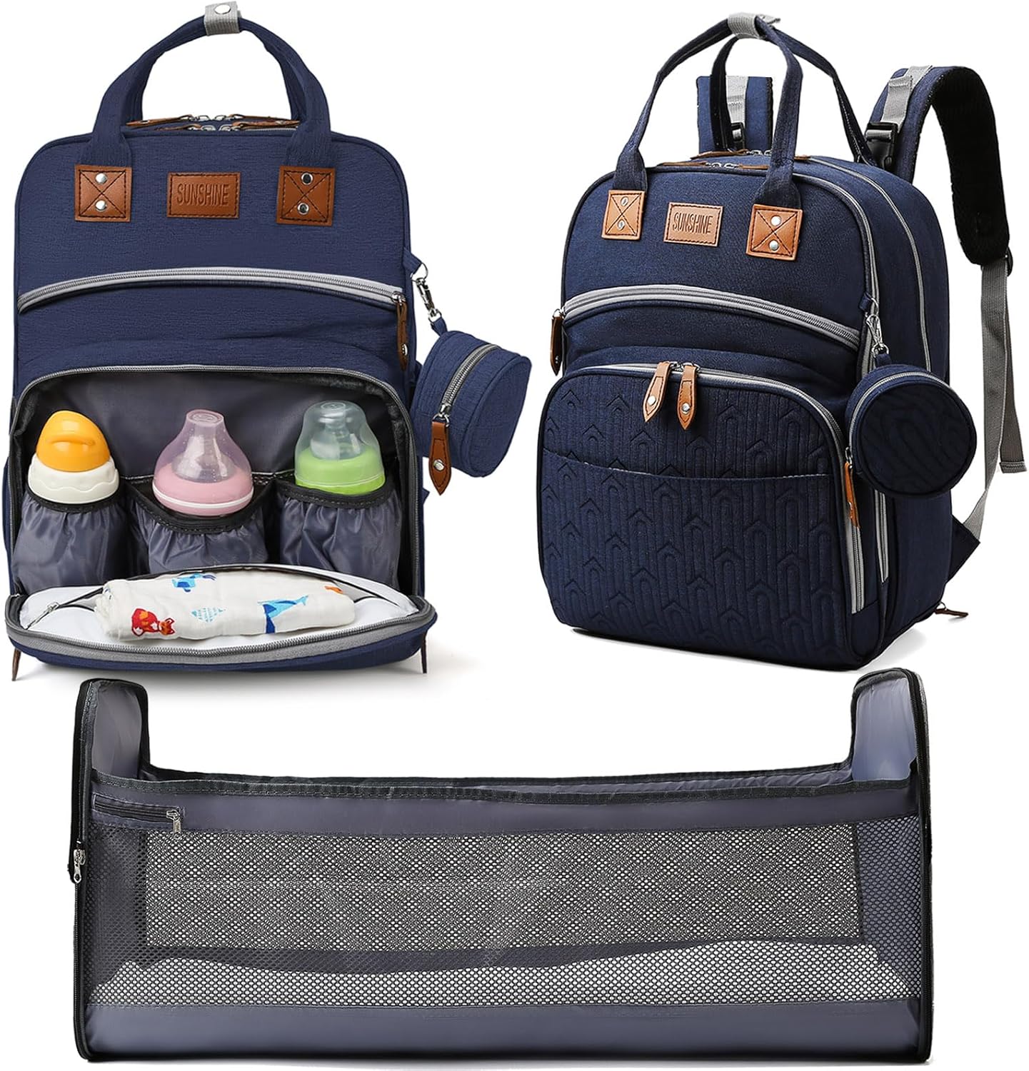 Multifunctional Baby Diaper Bag Backpack with Changing Station