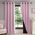 FMFUNCTEX 100% Blackout Curtains for Bedroom in Blush Pink