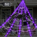 Spider Web Lights Halloween Decorations Outdoor - Giant Lighted Web