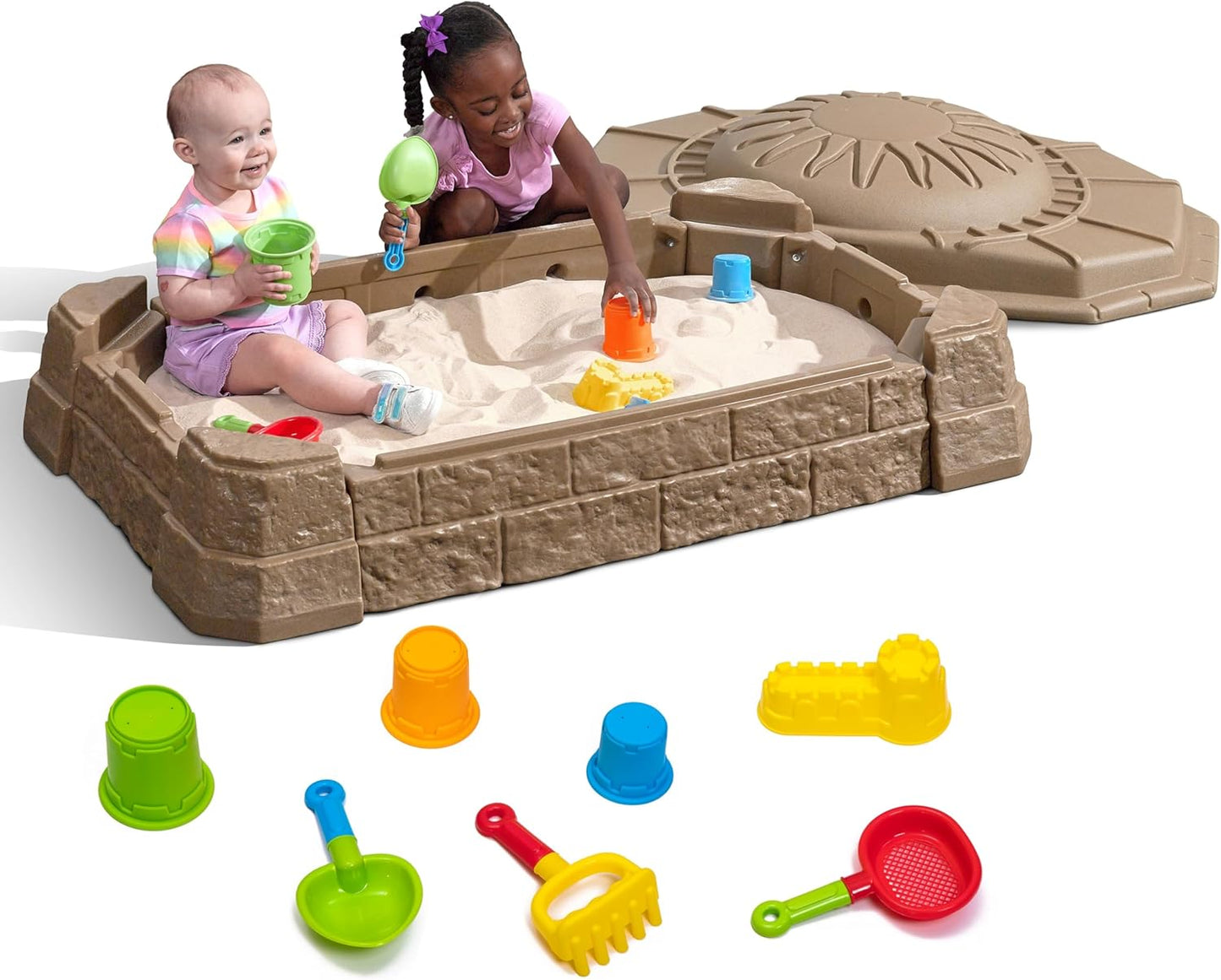 Step2 Naturally Playful Sandbox II for Kids with Accessories