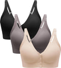 Angelhood Seamless Front Closure Bra Pack of 3 - Jelly Support