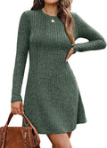 Fall Dresses for Women 2025 Long Sleeve Crew Neck Sweater Dress