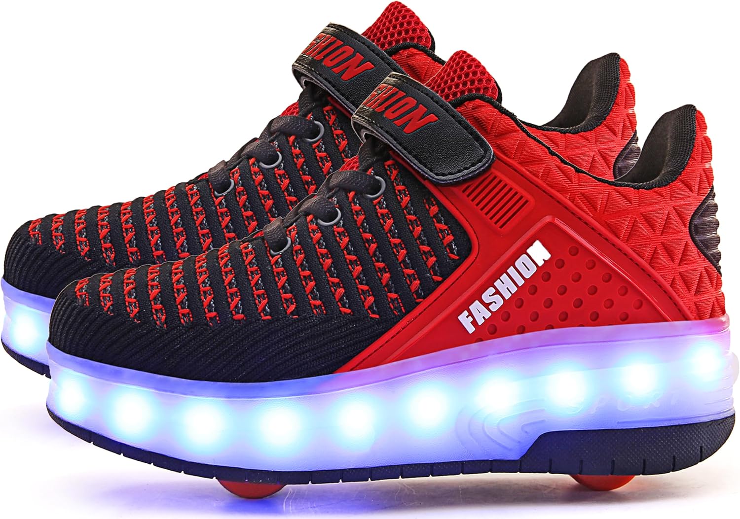 Aikuass USB Chargable LED Light Up Roller Shoes for Kids