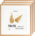 16x16 Picture Frame Wood - Solid Oak 3 Pack for Wall Art