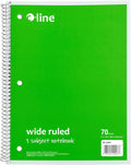 C-Line 1 Subject Notebook, 8 x 10-1/2 in Wide Ruled - Perforated Pages