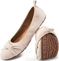 Ecetana Womens Flats Shoes Dressy Round Toe Bowknot Suede - Foldable