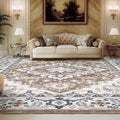 8 x 10 Area Rug for Living Room - Vintage Floral Low Pile Machine