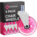 Office Chair Wheels - Set of 5 Rollerblade-Style Casters - Smooth