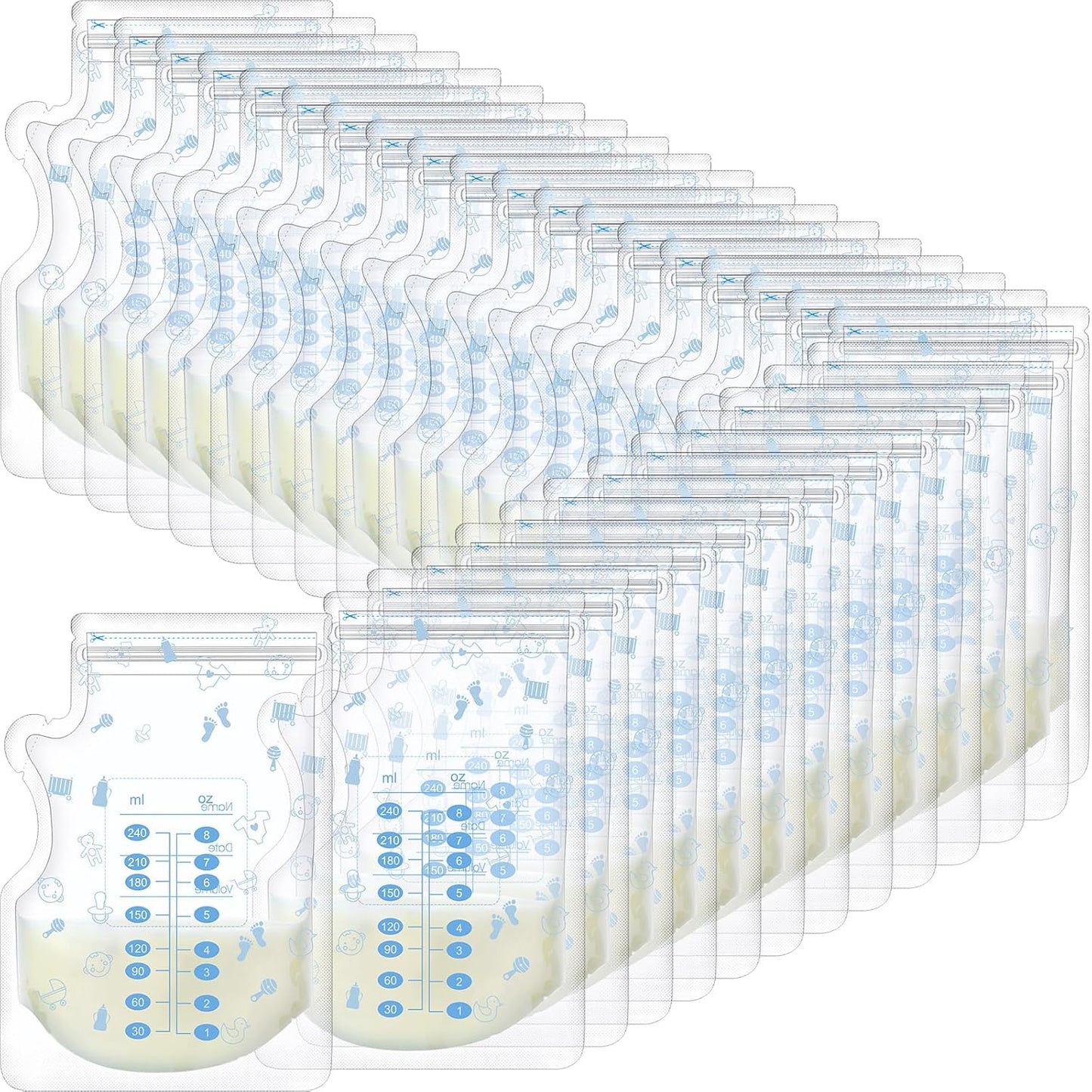 500 Count Breastmilk Storage Bags with Double Seal Design