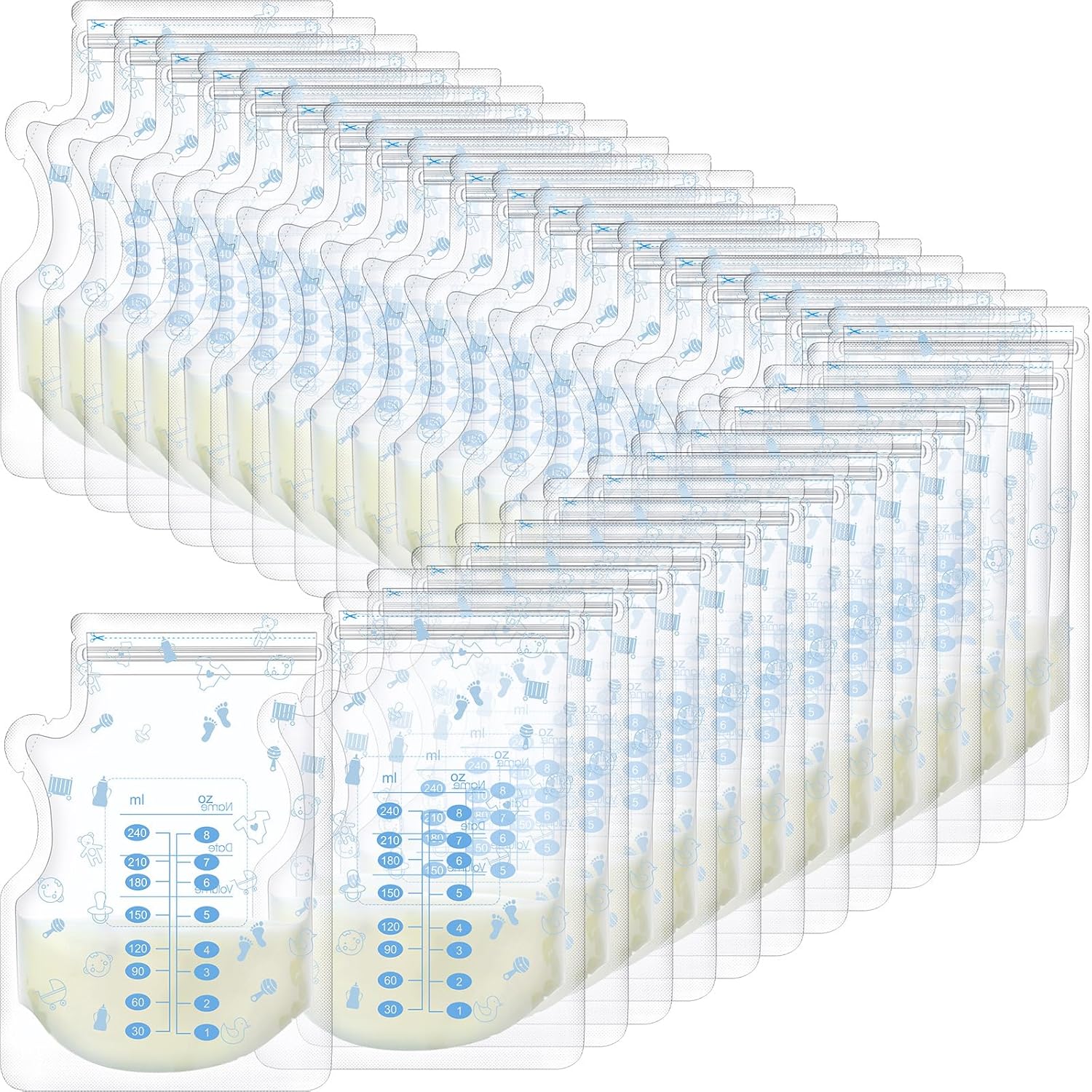 500 Count Breastmilk Storage Bags with Double Seal Design
