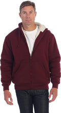 Gioberti Men's Sherpa Lined Fleece Hoodie Jacket - Heavyweight Warmth