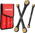 WORKPRO 3-Piece 4-in-1 Reversible Ratcheting Wrench Set - Compact