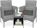 Outdoor Wicker Conversation Bistro Set - Space Saving Patio Furniture