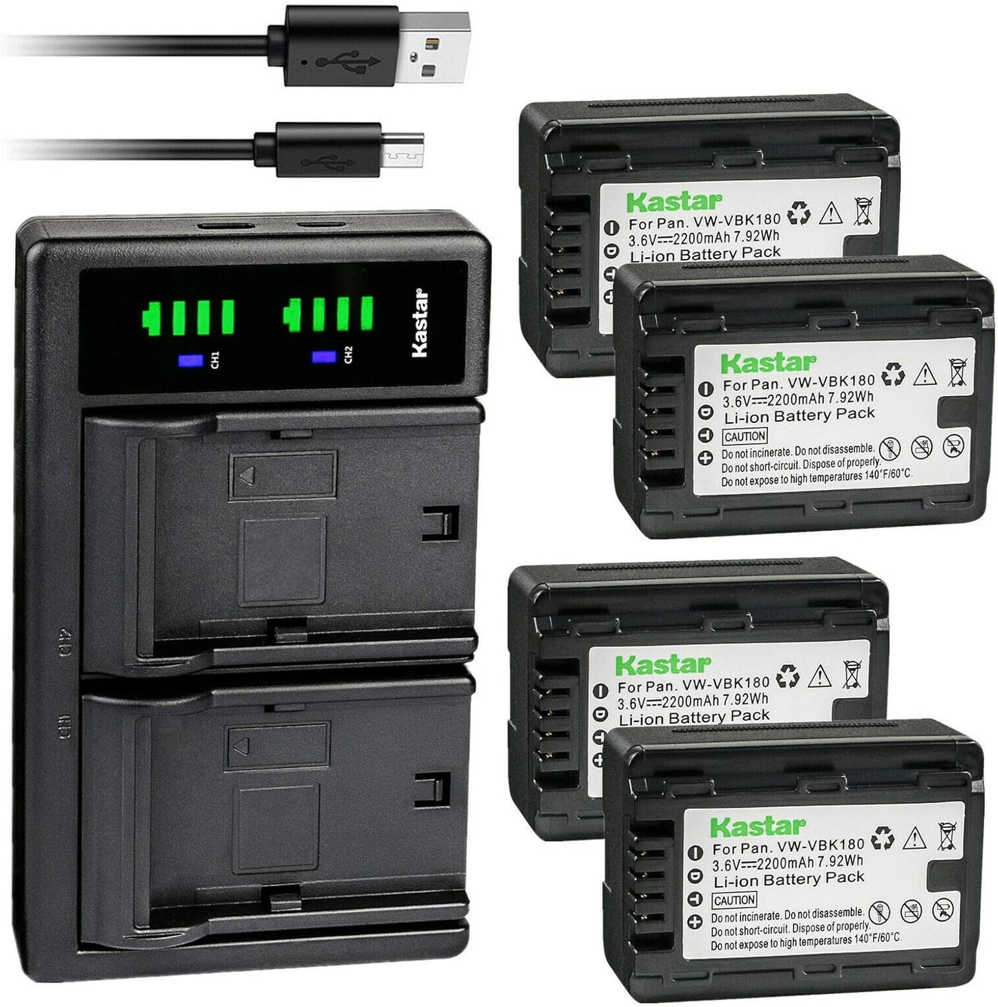 Kastar 4-Pack VW-VBK180 Battery and LTD2 USB Charger Review