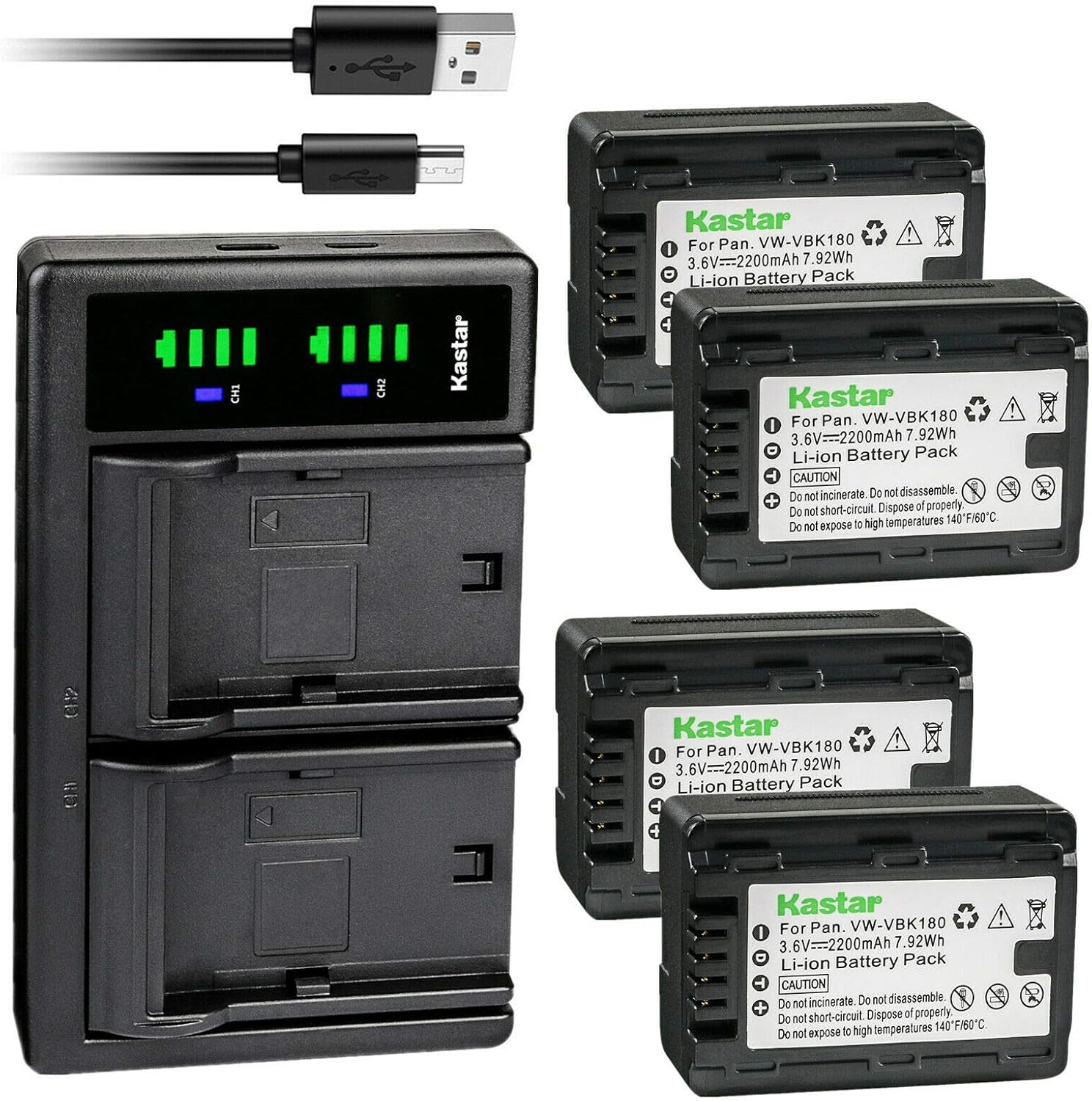 Kastar 4-Pack VW-VBK180 Battery and LTD2 USB Charger Review