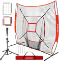 7 ft x 7 ft Baseball Softball Practice Net - Fast Setup Training Net