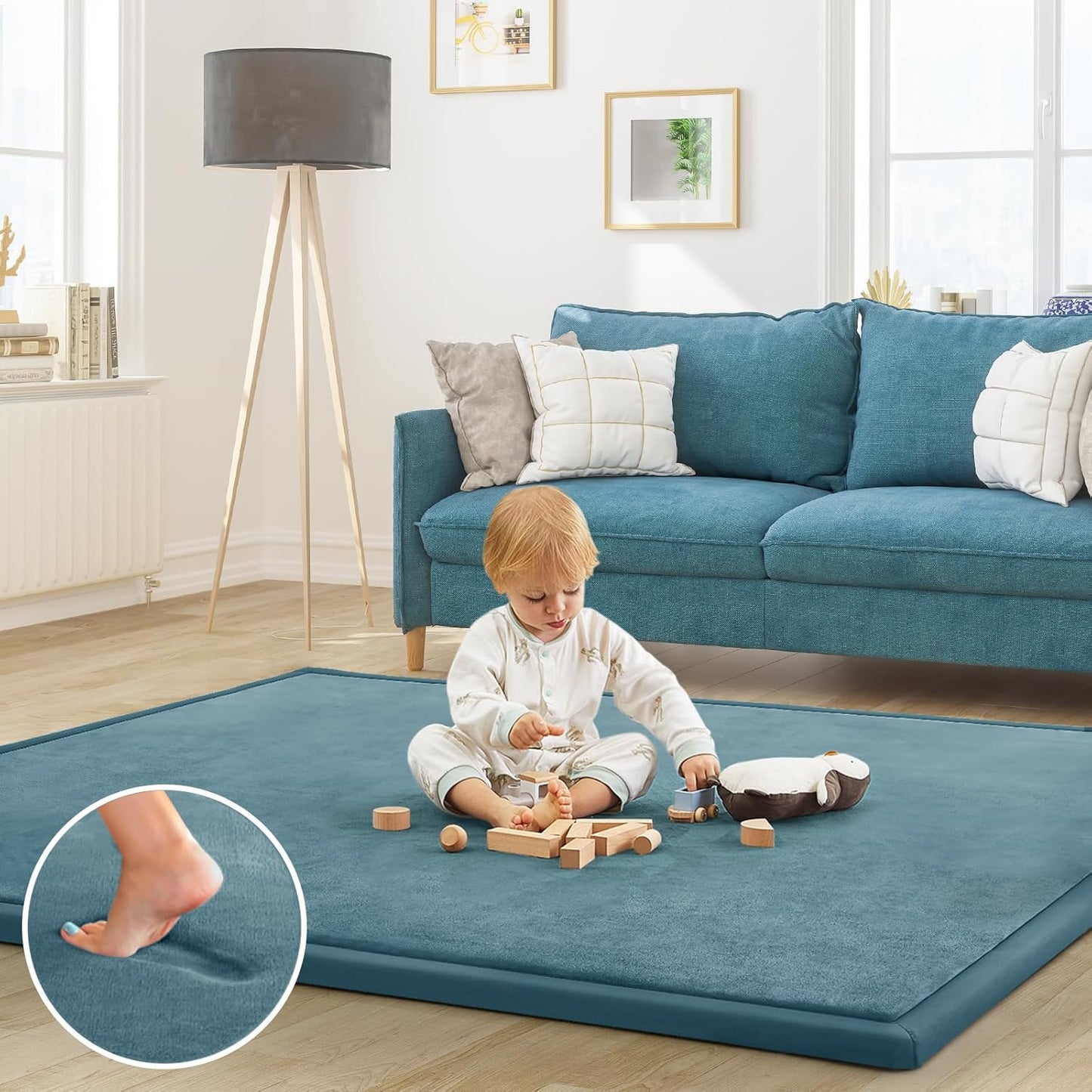 Baby Play Mat for Floor Tummy Time Rug - Safe & Comfy Design