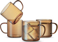 LUXU 4pcs Set Colorful Hand Blown Glass Coffee Mugs 14 oz