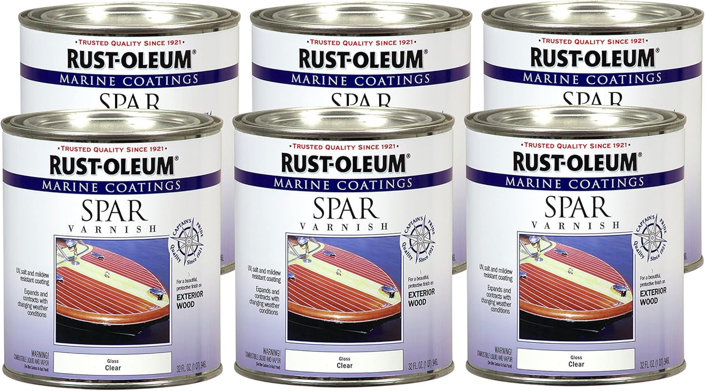 Marine Spar Varnish 6 Pack for Exterior Wood Surfaces