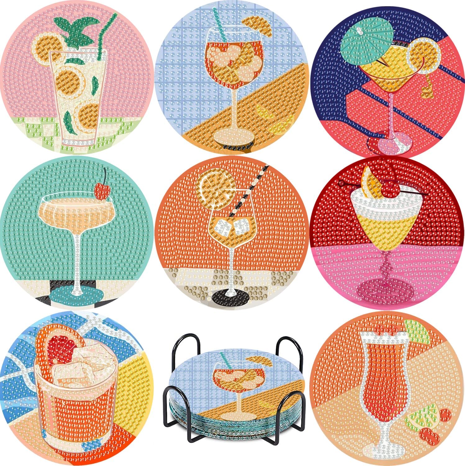 DIY Retro Cocktail Diamond Coaster Kit