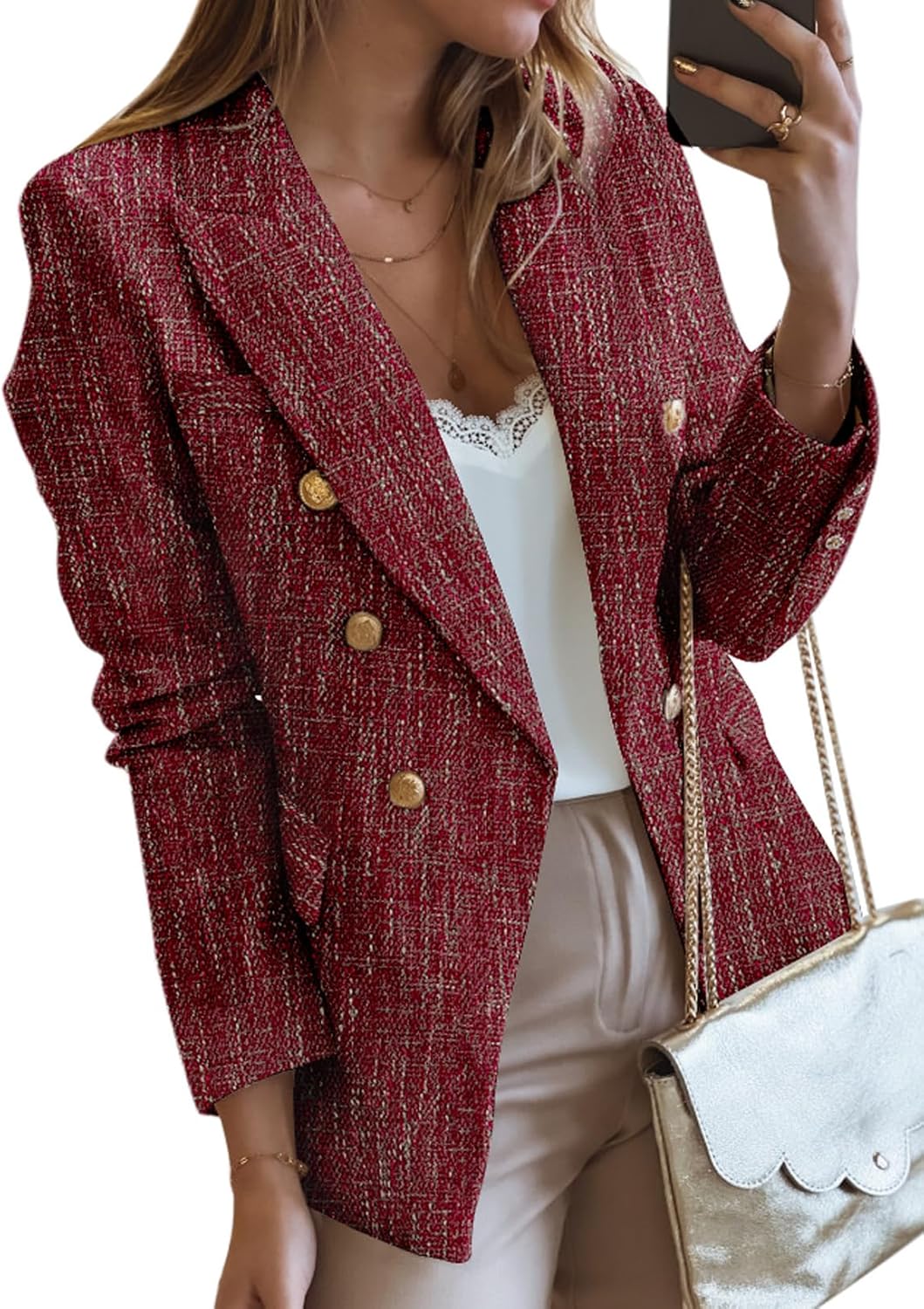 Stylish Womens Tweed Blazers for Casual and Work Outfits